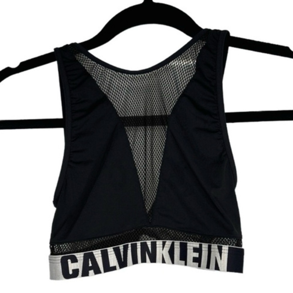 Calvin Klein Black Mesh Sports Bra Large